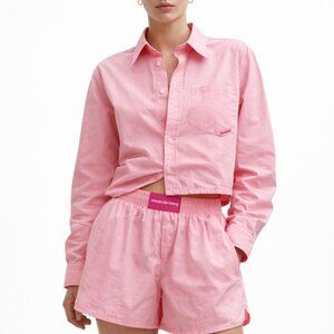 Alexander Wang Women's Pink Shirt & Short Set SZ L